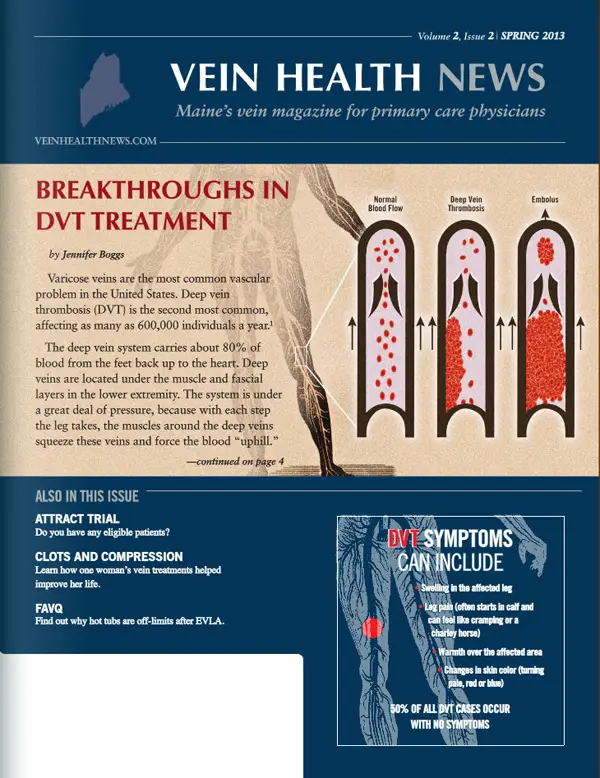 Vein Health News Cover: DVT Breakthroughs
